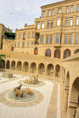 Fototapeta premium Bazar Square in old city of capital town of Baku, Azerbaijan