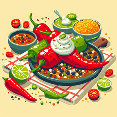 Mexican food vector illustration