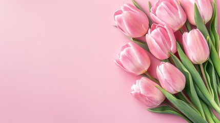 Pink Tulips Soft Pink Background