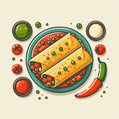 Mexican food vector illustration