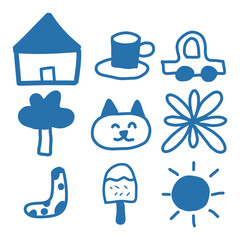 Cute children's drawing, Kids element illustration