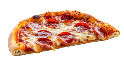 Classic Slice of New York-Style Pizza with Pepperoni and Melted Cheese Isolated