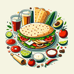 Mexican food vector illustration