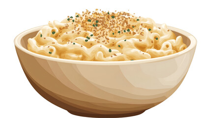 Bowl of Creamy Smooth Macaroni and Cheese with Breadcrumbs on Top