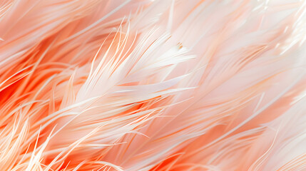 The mesmerizing macro image captures intricate patterns and vivid orange tones of gentle feathers, forming a cozy and mystical ambiance, exuding a sense of warmth and vibrancy