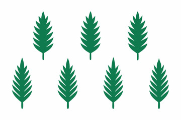 Set of 9pes different type of Pine leaf set art vector illustration