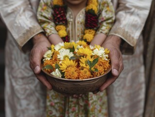 Religious family events showcase a family honoring a traditional ceremony, emphasizing the importance of cultural heritage and their deep-rooted faith.