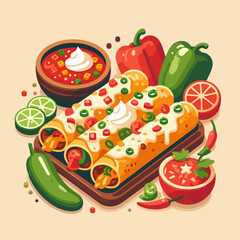 Mexican food vector illustration