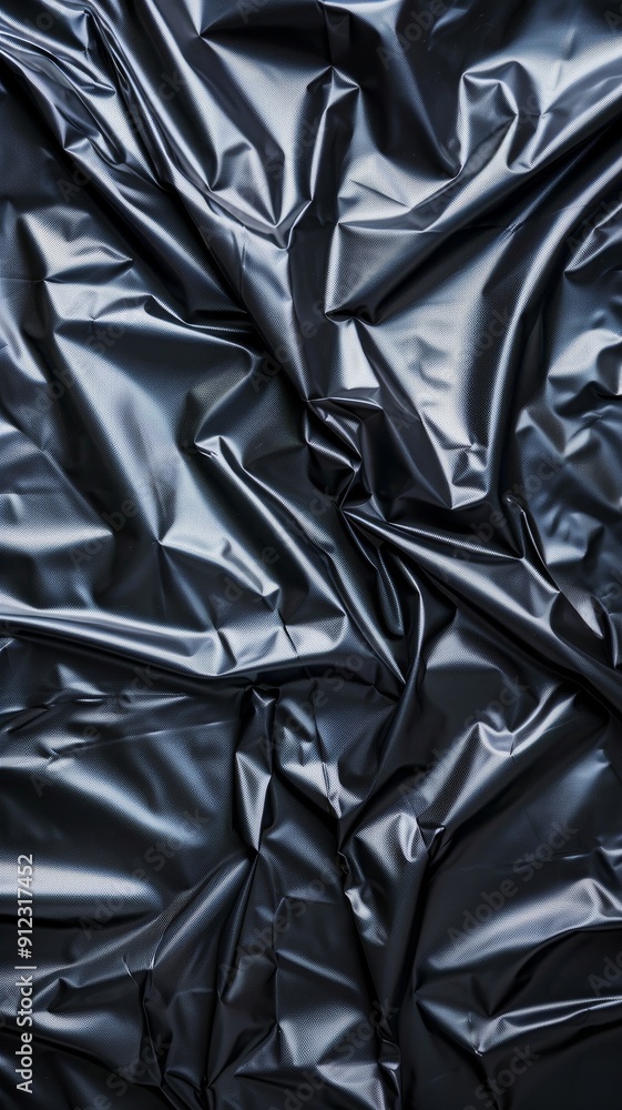 Poster abstract black plastic texture background with wrinkles and folds - high resolution image for graphi