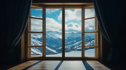 beautiful mountain view from inside the house
