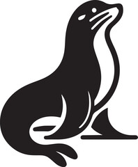 seal vector silhouette illustration logo art