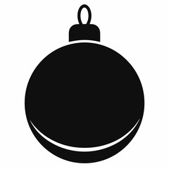 Flat christmas ball  at sunset art vector illustration