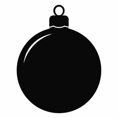 Fototapeta premium Flat christmas ball at sunset art vector illustration