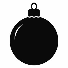 Flat christmas ball  at sunset art vector illustration