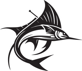 swordfish vector silhouette illustration logo