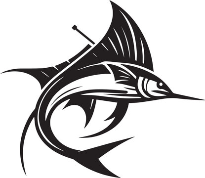 swordfish vector silhouette illustration logo