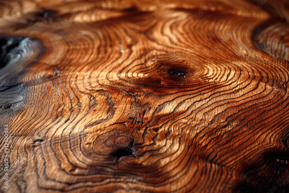 Poster close-up of a wooden surface with intricate grain patterns