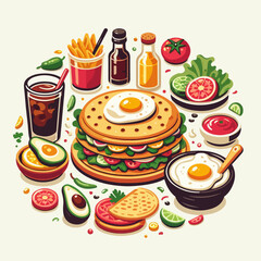 Mexican food vector illustration