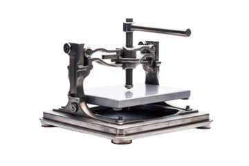 An Antique Silver Press for Creating Intricate Designs on a White or Clear Surface PNG Transparent Background