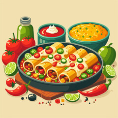 Mexican food vector illustration