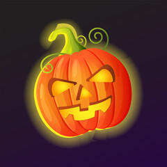 Halloween Pumpkin Light Up Vector illustration