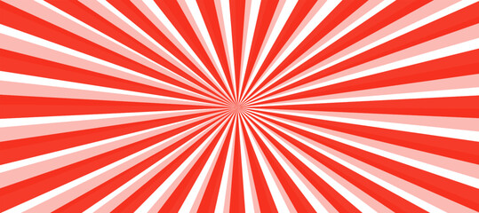 Red and white sunburst background