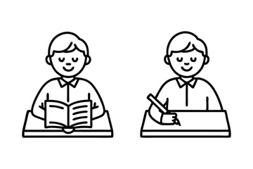 Student Doing Home Work Drawing