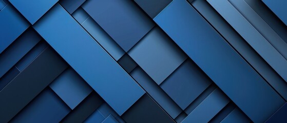 Abstract blue geometric background with overlapping rectangular shapes creating a modern, sleek, and dynamic design.