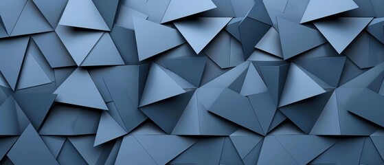 Fototapeta premium Abstract blue geometric triangle background with overlapping shapes creating a textured and modern design. Ideal for digital and graphic use.