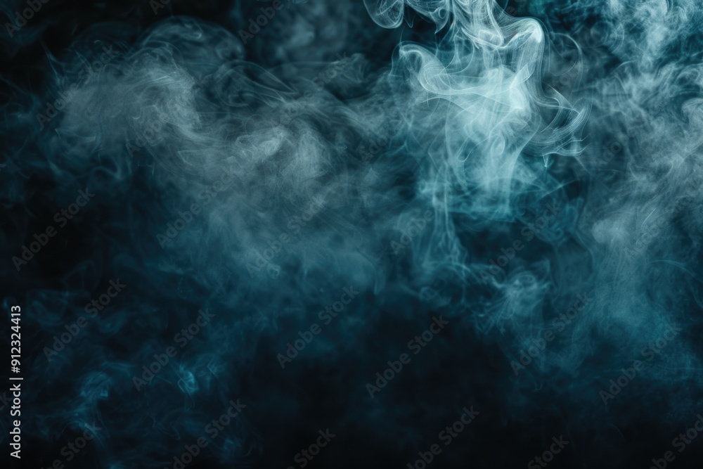 Poster close-up of smoke on a dark background, ideal for use in abstract or atmospheric designs
