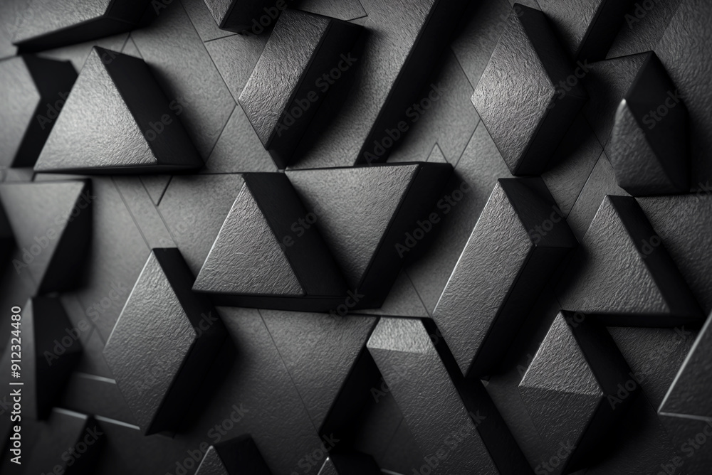 Poster abstract geometric texture with intersecting black triangles. dark background of geometric shapes an