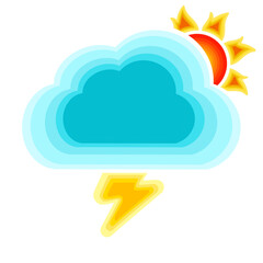 Sun behind cloud. Sun cloud icon. Logo. sun icon isolated on transparent background	