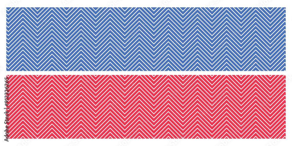 Poster Blue and red zigzag pattern design element background. Vector