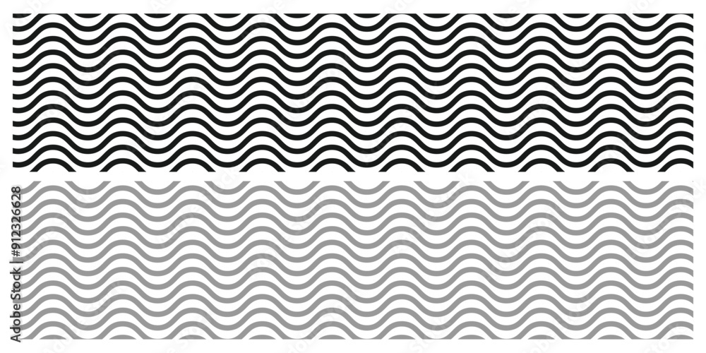 Poster Regular wavy line pattern graphic design element background. Vector