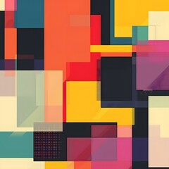 Abstract Geometric Art in Vivid Colors