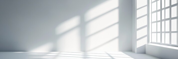 Obraz premium Empty white room with window and sunlight