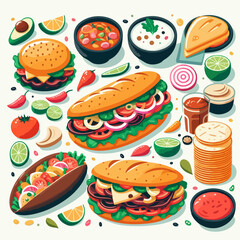 Mexican food vector illustration