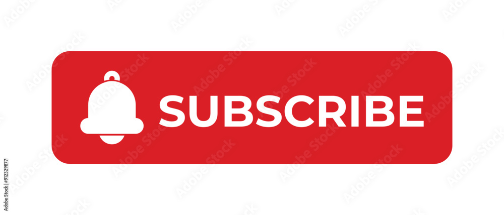 Poster red button subscribe of channel. subscribe button in flat style. subscribe red button and notificati