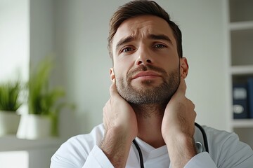 Obraz premium Portrait of male doctor standing in his office. Medicine and healthcare concept