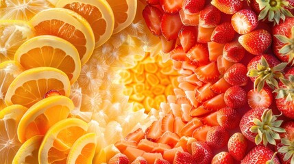 A Circular Arrangement of Sliced Oranges and Strawberries
