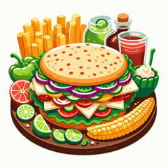 Mexican food vector illustration