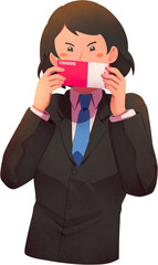 Woman Offers Bribe Illustration