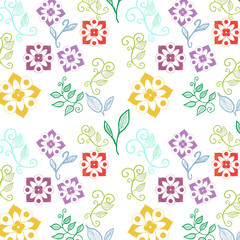 Seamless pattern floral lleaf desiign plant texure