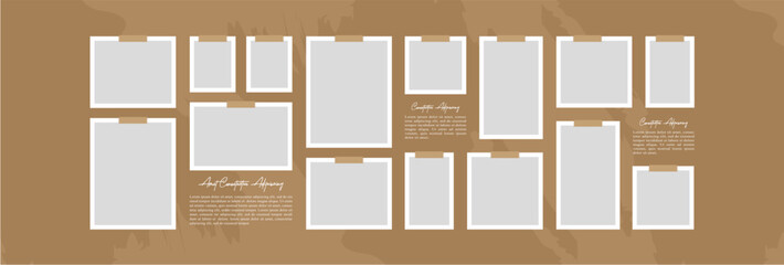 Pictures or photos frame collage and digital photo wall template