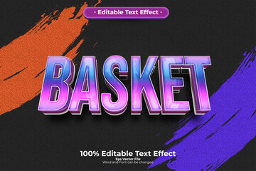 Basket Grunge editable text effect in modern trend style