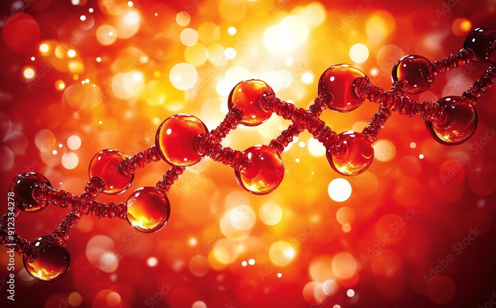 Poster 3d rendering of dna and molecular structure.