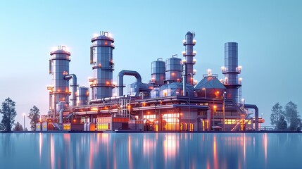 Obraz premium flat, Petroleum gas pipeline low poly business concept. Finance economy polygonal petrochemical production plant. Valve propane pipeline. Ecology solution blue vector illustration
