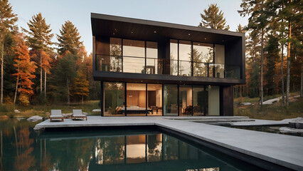 Elegant Minimalist Home with Prime Lakefront Location and Modern Touches