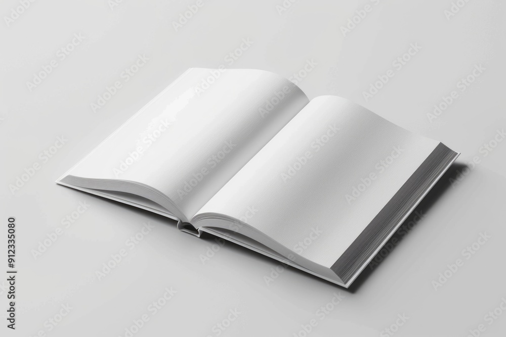 Poster a single open book placed on a white surface
