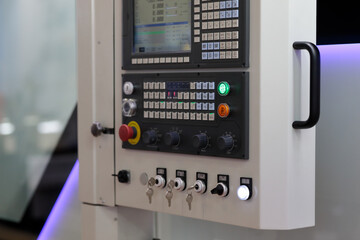 control panel of industrial CNC machine